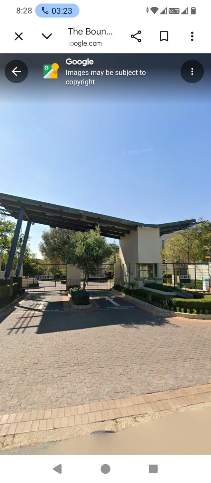 The Boundary complex entrance with resident and visitor gates